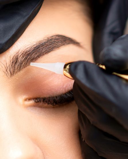 Permanent makeup on female eyebrows